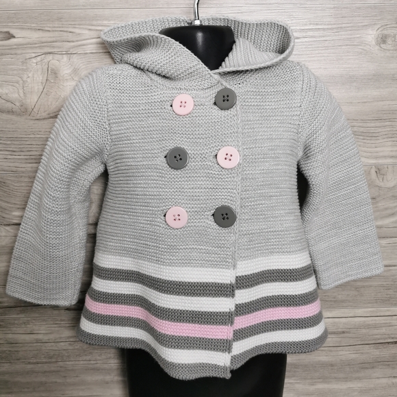 2 YEARS First Impressions, Soft Knit Hooded Sweater Jacket EUC - Picture 2 of 5